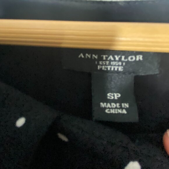 Nice Anne Taylor Dress - Black with White Polka Dots - S PETITE - Picture 6 of 8